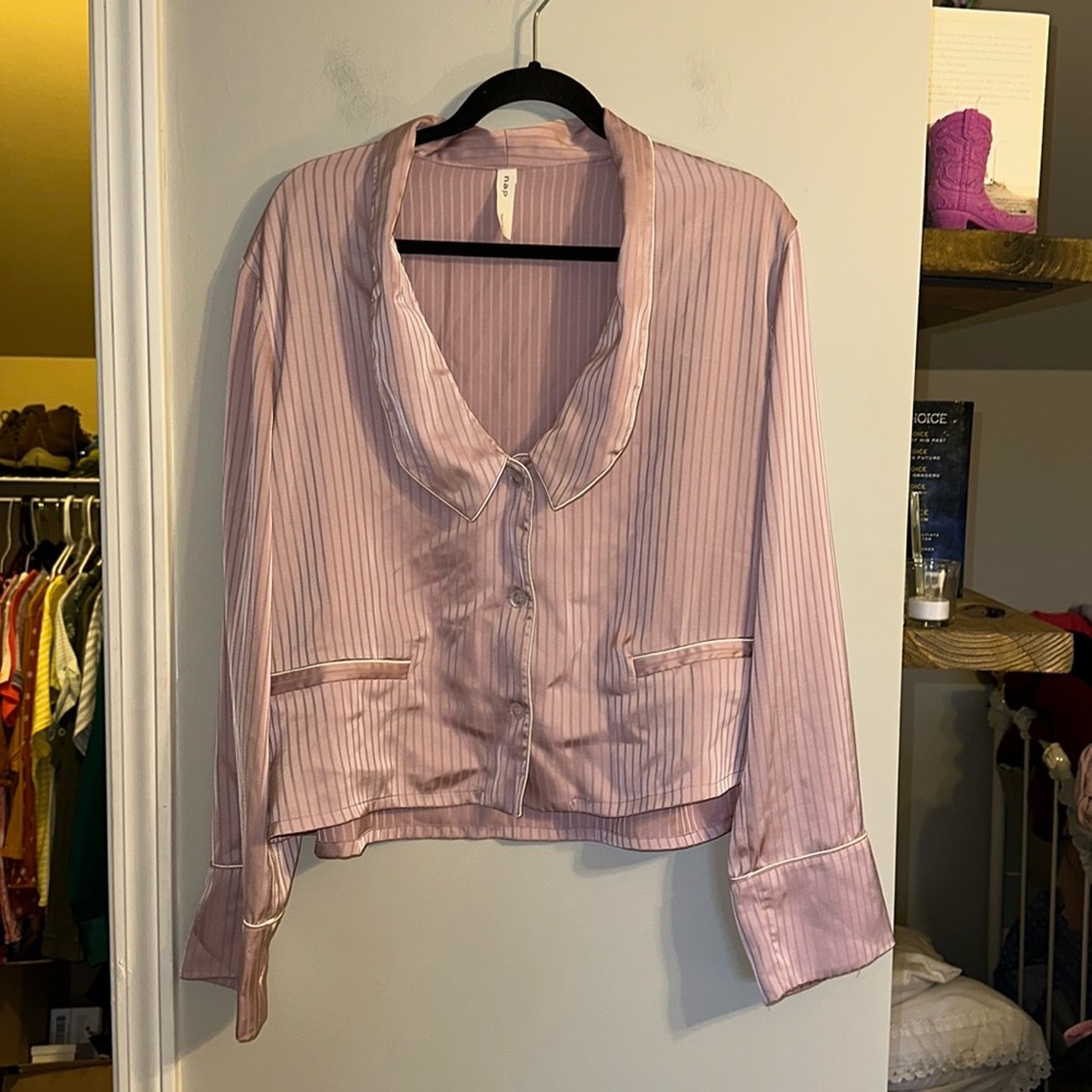 Nap loungewear size large mauve pink satin pajamas